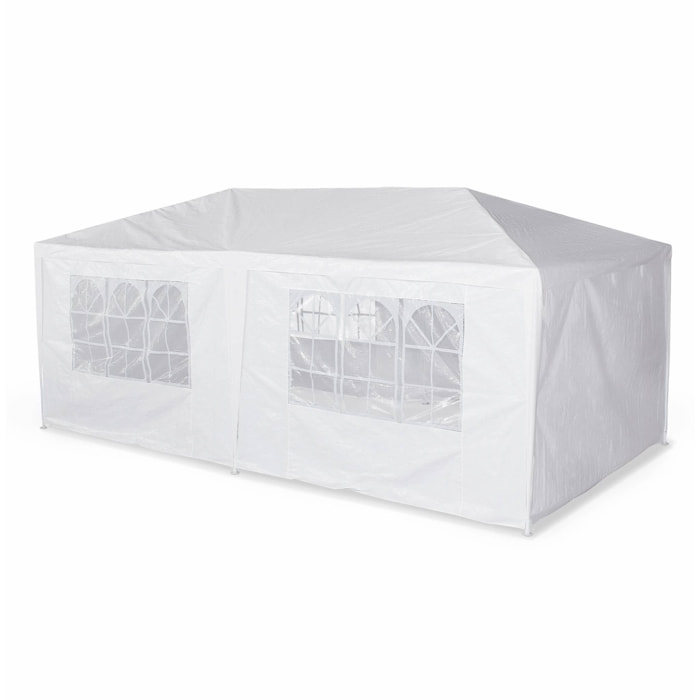 Tente de réception 3x6m - Aginum - Blanc - à utiliser comme pavillon. chapiteau ou tonnelle.