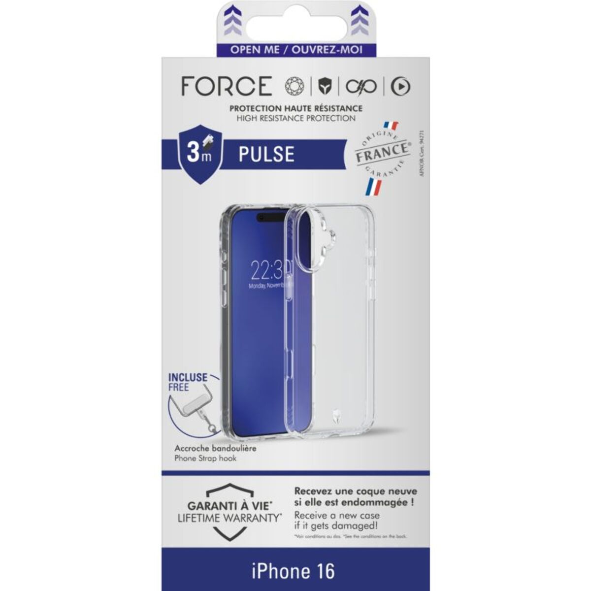 Coque FORCE CASE iPhone 16 transparente Pulse