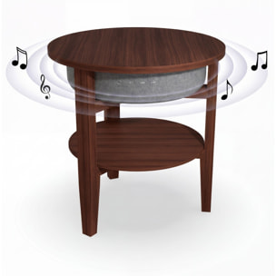 Mesa auxiliar altavoz portátil con sonido de 30W, Bluetooth, base de carga inalámbrica, batería de 2200mAh. Mesilla o mesita para dormitorio o sala de estar - TD Systems SM30B11WR8B [Madera roble]