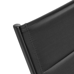 Set bain de soleil et table d'appoint BARBADOS en textilène noir - aluminium gris anthracite