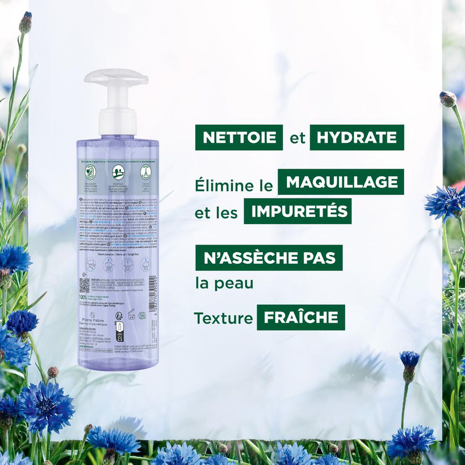 Bleuet Bio - Eau Micellaire Visage - Yeux - Lèvres