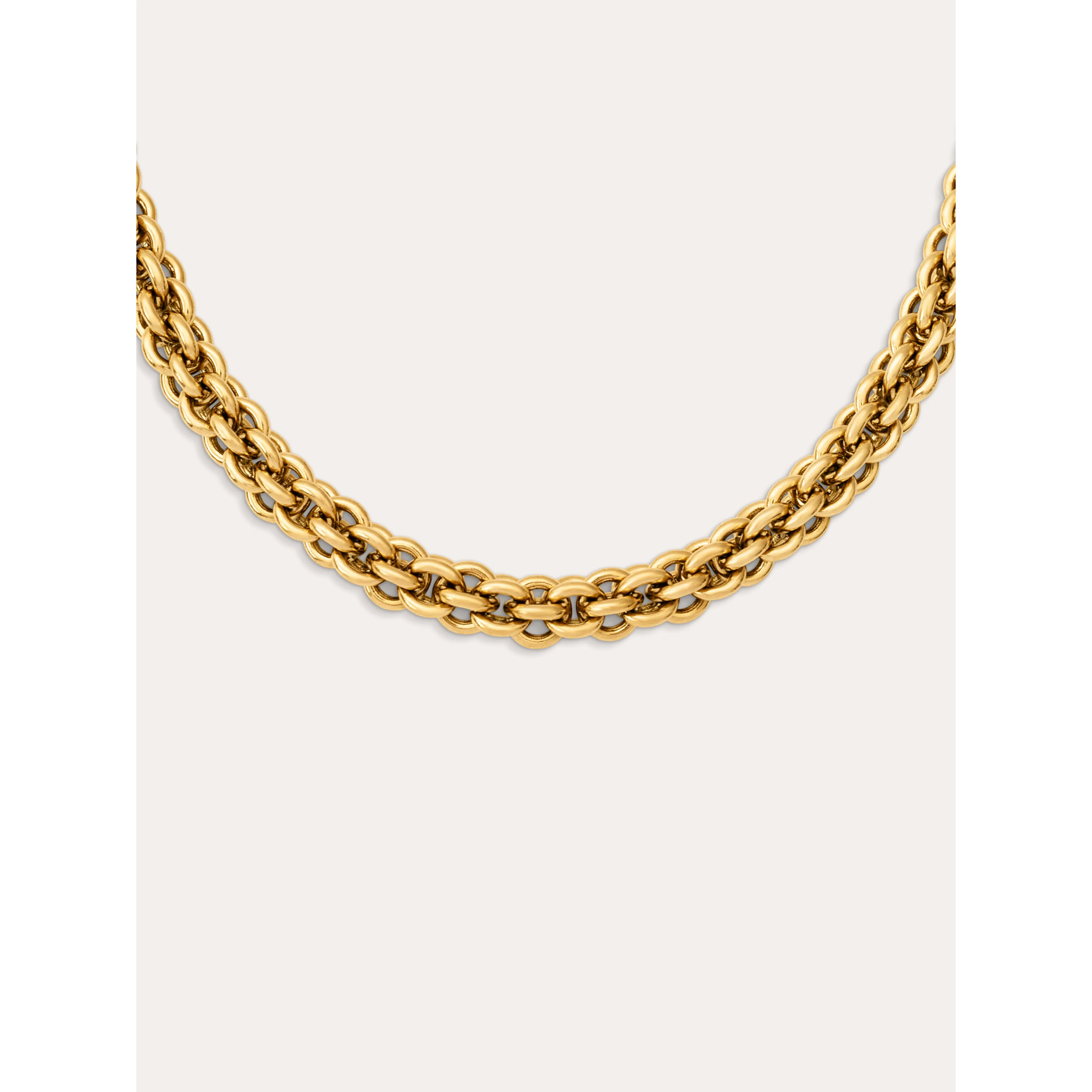 Collar Big Rope Acero Baño Oro