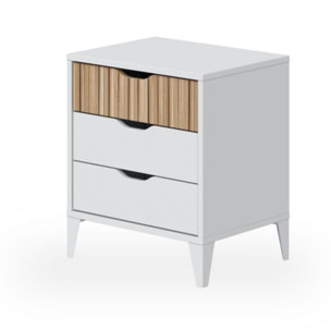 Mesita de noche Nitza On Blanco Artik (Blanco Mate) - Natur