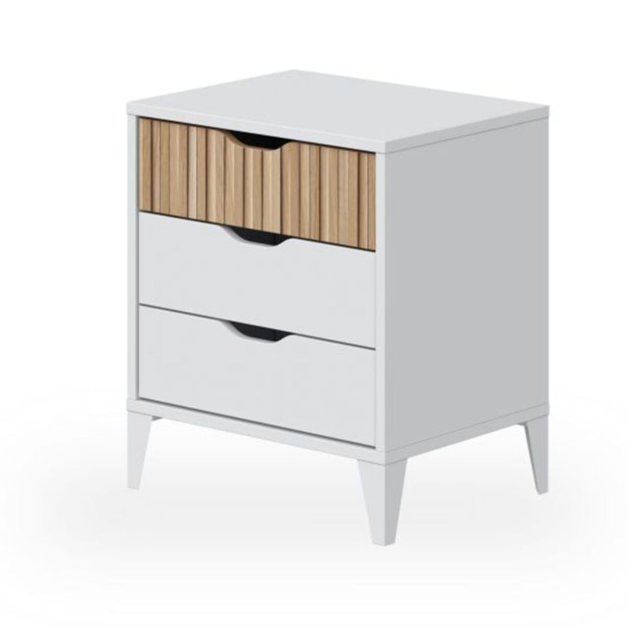 Mesita de noche Nitza On Blanco Artik (Blanco Mate) - Natur