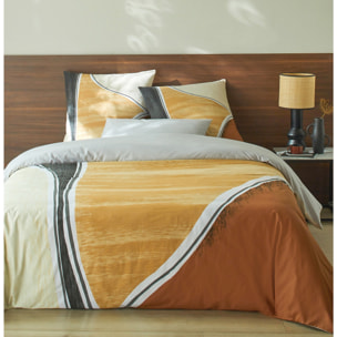 Parure housse de couette 3pcs 100% 100% coton 57 fils_cross gris perle