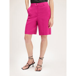 Motivi - Bermudas en viscosa de lino - Fuchsia