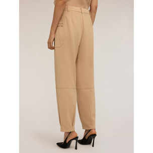 Motivi - Pantalones cargo de tejido fluido - Beige