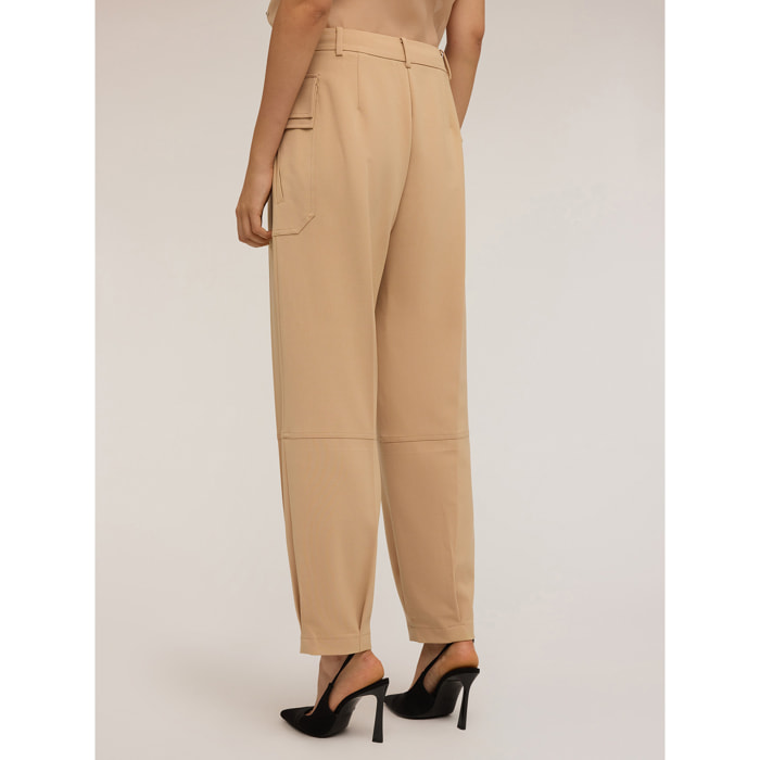 Motivi - Pantalones cargo de tejido fluido - Beige
