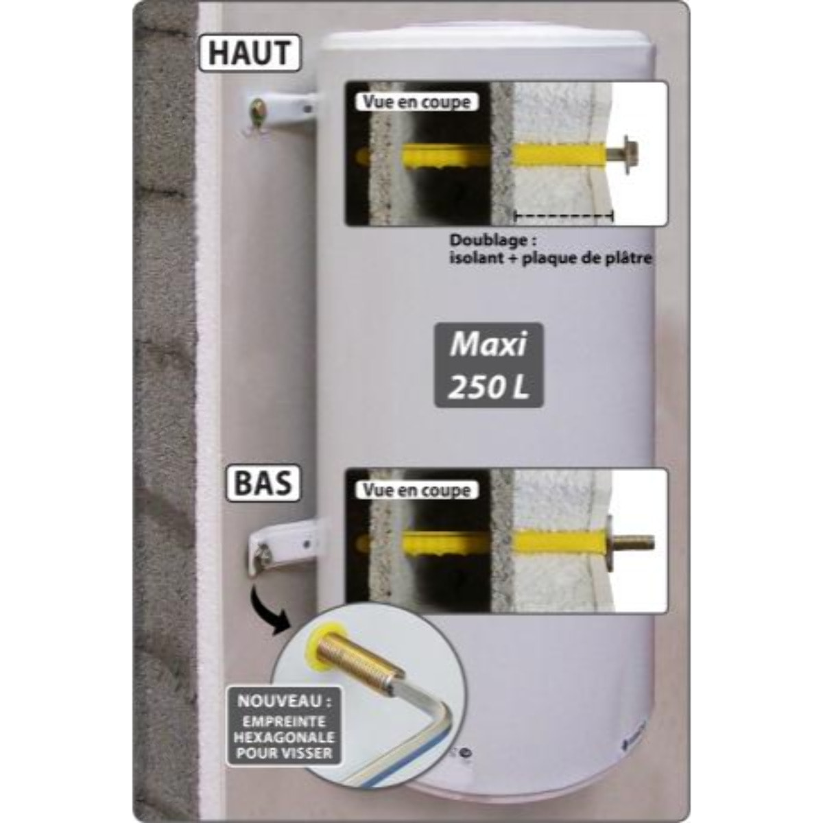 Kit Plak-Plâtre ING FIXATION pour chauffe-eau - A150080