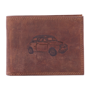 Portafoglio  da uomo In Vera pelle Made in Italy 9,5x12,5x2,5 cm