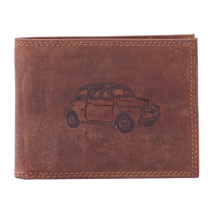 Portafoglio  da uomo In Vera pelle Made in Italy 9,5x12,5x2,5 cm