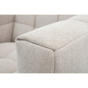 Fauteuil design en tissu effet velours texturé beige CORTO