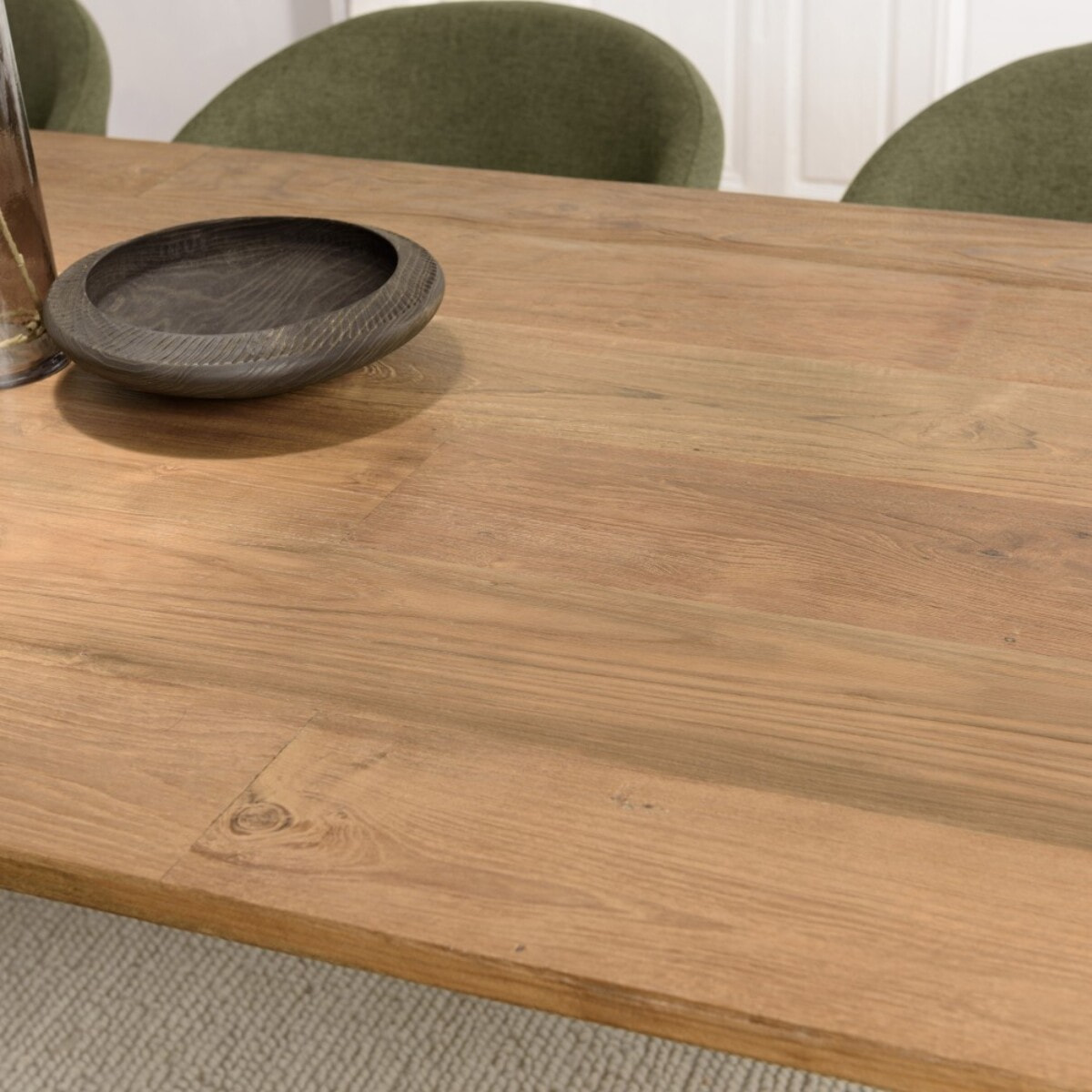 MAXENCE - Table à manger rectangulaire 220x100cm en teck recyclé