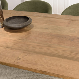 MAXENCE - Table à manger rectangulaire 220x100cm en teck recyclé