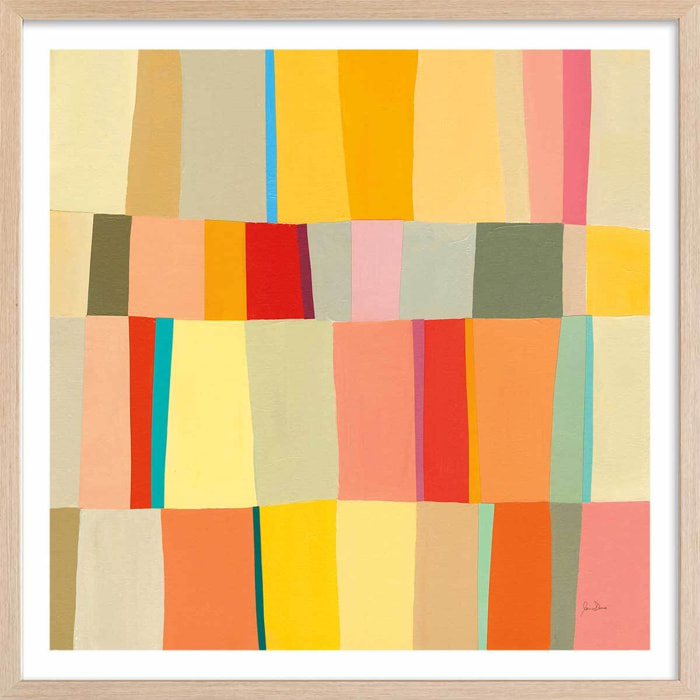 Poster color square Affiche + cadre en bois - Chêne