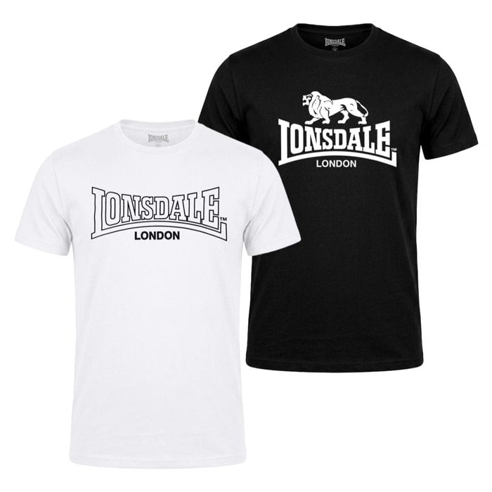 Bi-Pack T-Shirt Cotone LONSDALE Manica Corta Uomo - Art.26084