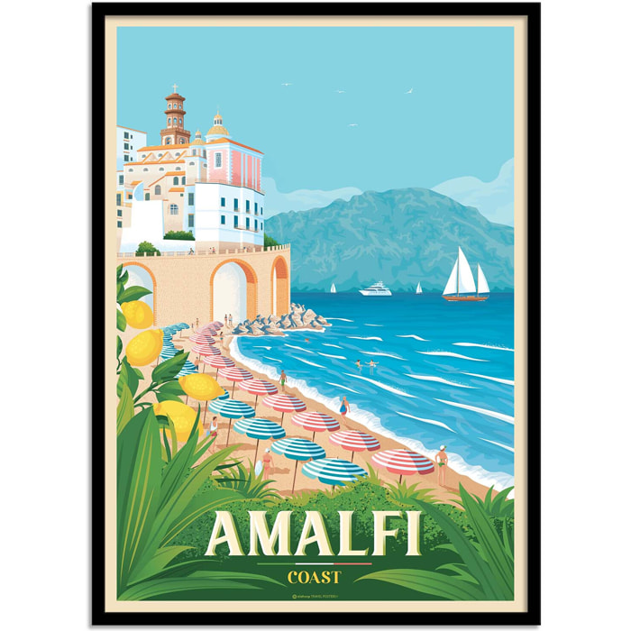 Affiche - Amalfi Coast - Olahoop Travel Posters
