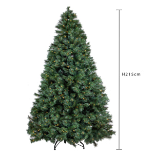 Albero Colorado con 500 Led 1248 tips PVC - Pezzi 1 - Verde - 140XH210X100cm - Bianchi Dino