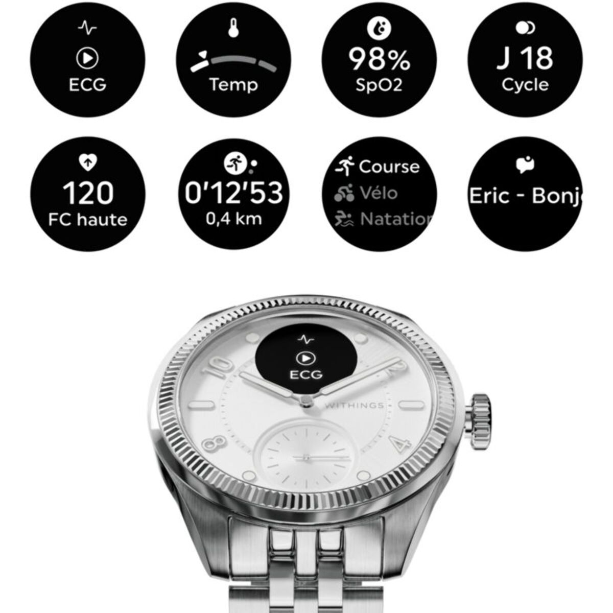 Montre santé WITHINGS Scanwatch Nova Brilliant 39mm Titanium