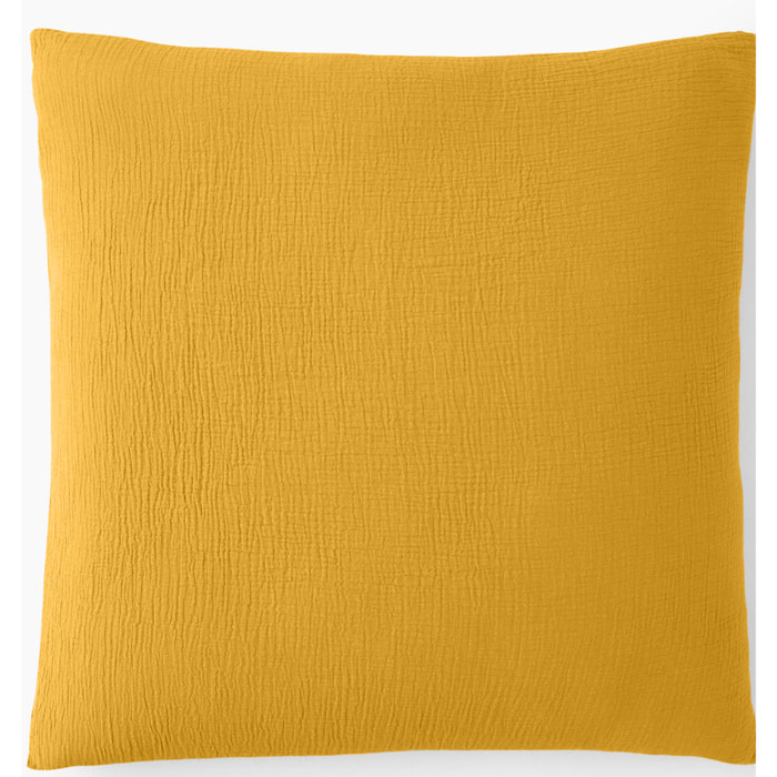 Paire de Taies D'oreiller 100% Gaze De Coton Safran Mineral