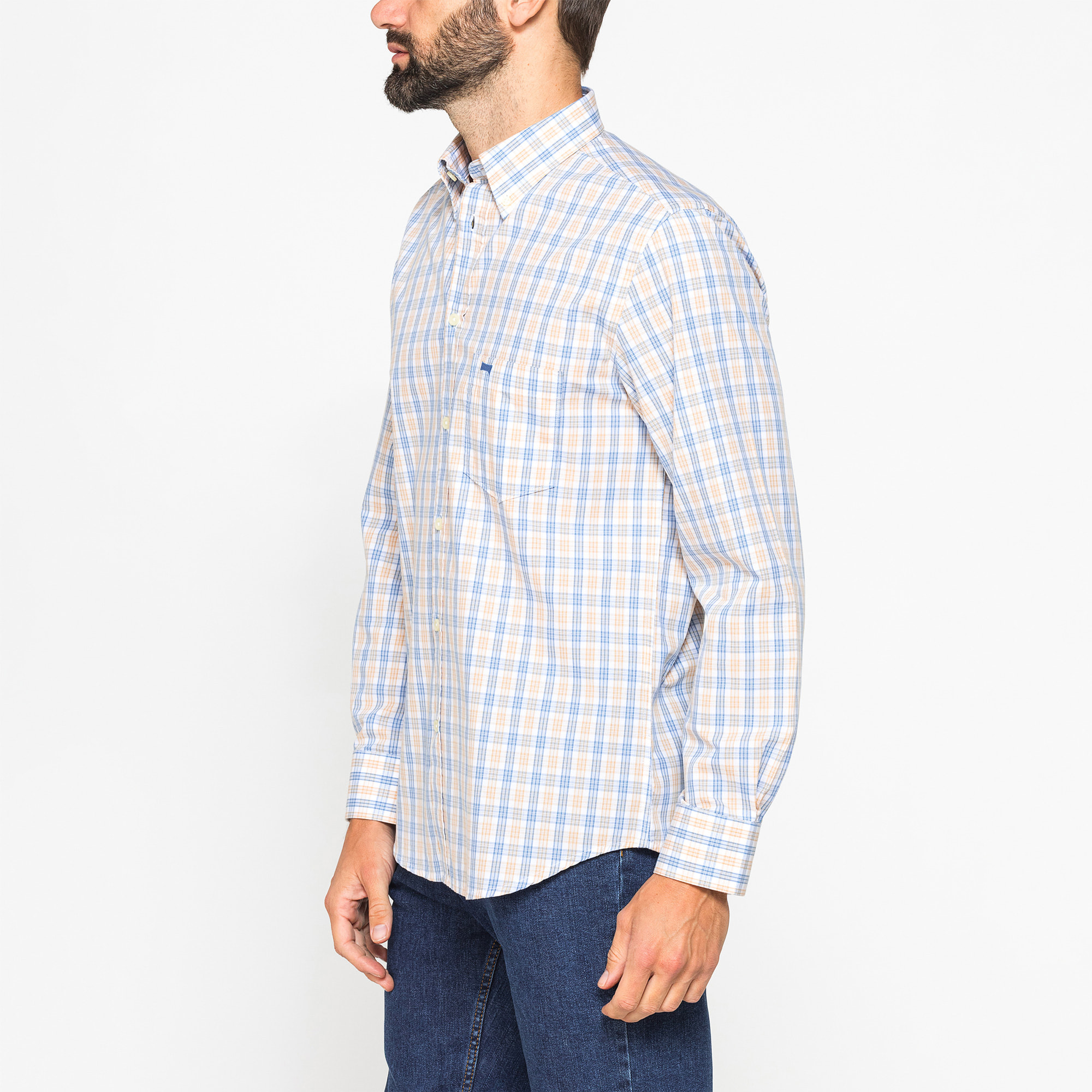 CAMICIA BUTTON-DOWN CON MANICA LUNGA E TASCHINO