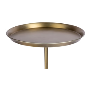 Tavolino Grant 100 in Metallo Dorato con Base in Marmo