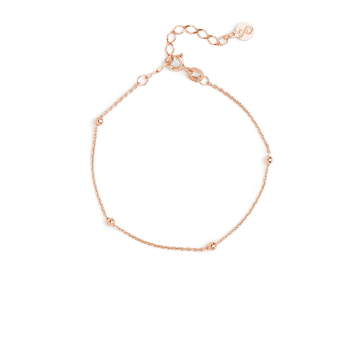 Pulsera Dots Plata Baño Oro Rosa