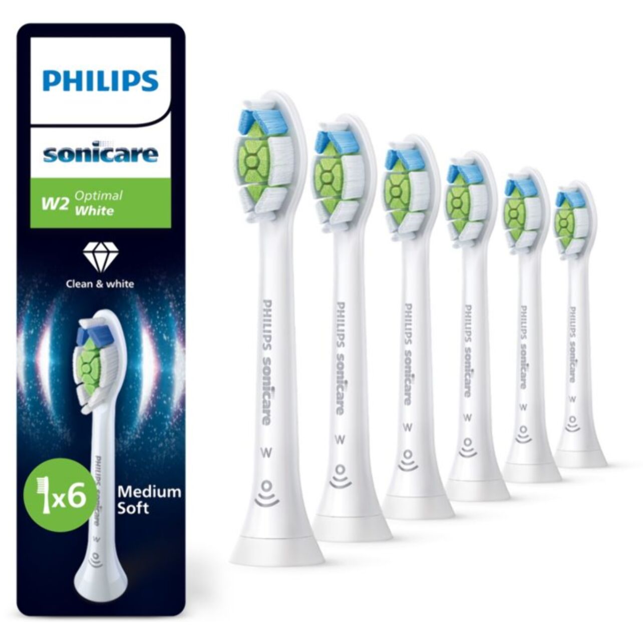 Brossette dentaire PHILIPS Sonicare lot de 6 - HX6066/87 white Optimal W2