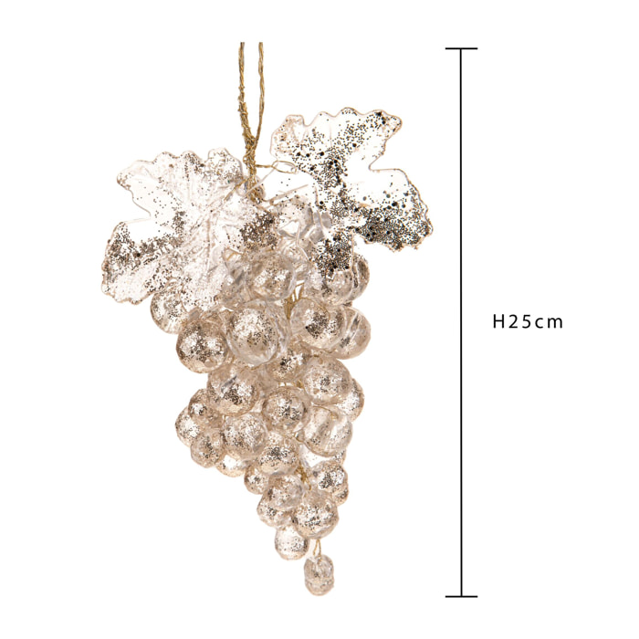 Decoro uva natalizia - Pezzi 6 - 12xH25x12cm - Bianchi Dino SpA