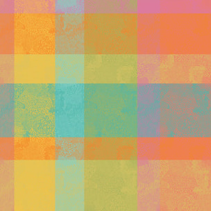 Nappe pur coton motif jacquard bleu jaune orange Mille vagues exotique