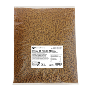PLANETA HUERTO | Fusilli de trigo integral ecológico 5 kg, pasta en espiral rica en fibra Hecho con sémola integral de trigo duro, sin aditivos - Fusili de Trigo ideal para platos saludables
