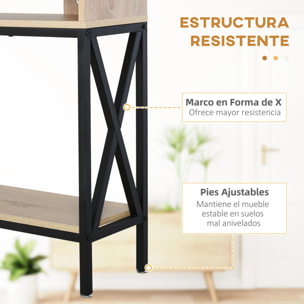 Mesa Consola Mueble para Recibidor con 2 Compartimientos y Estante Consola para Recibidor Entrada Pasillo 120x23,5x75 cm Roble y Negro