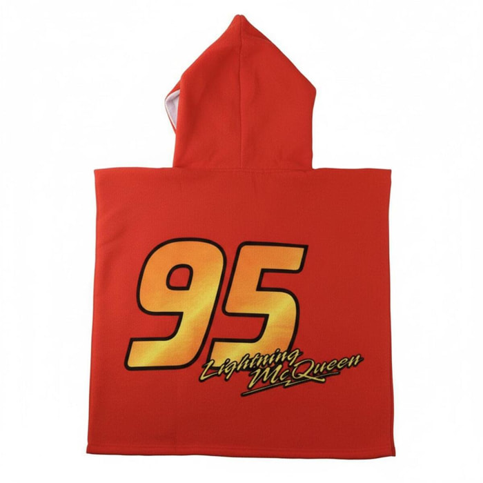 Poncho Microfibra de Cars - 55x77x1 cm - Color:Rojo