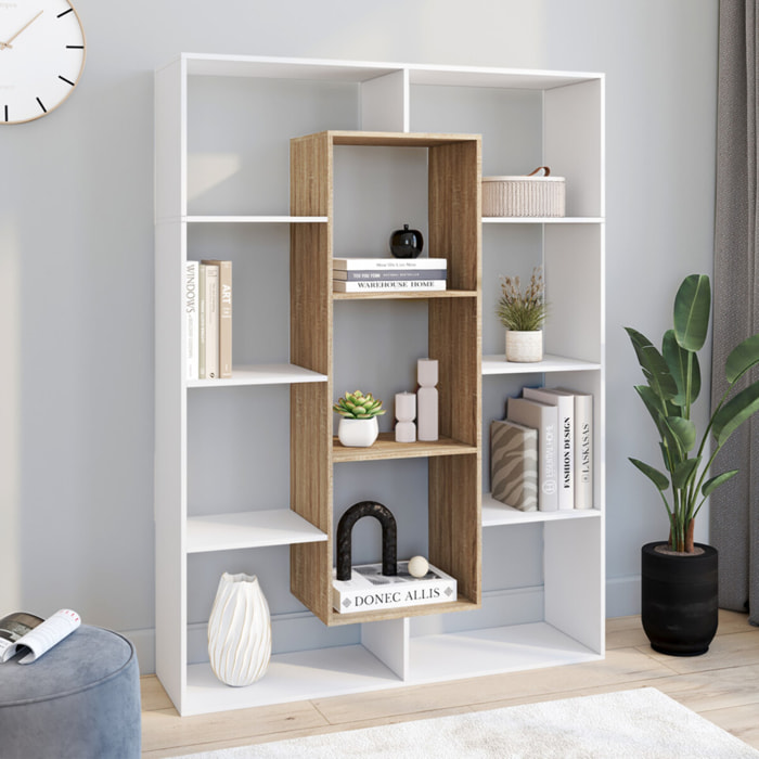 Etagère bibliothèque Paulette bois et blanc