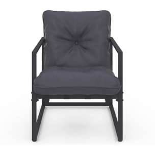 Salon de jardin Tropéa 2 places avec coussins gris