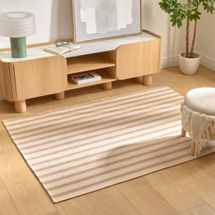 Tapis Groove 170x120cm rayé beige lin