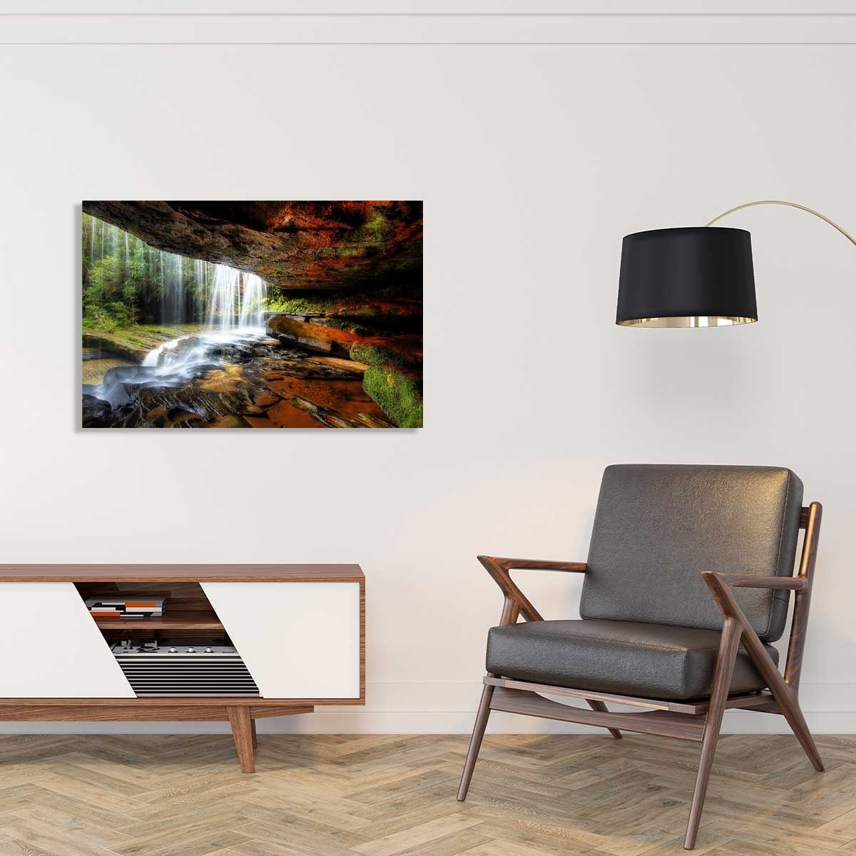 Tableau nature chute d'eau Toile imprimée