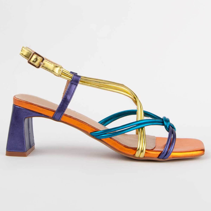 Sandalia De Tacón - Multicolor - Altura: 6 Cm