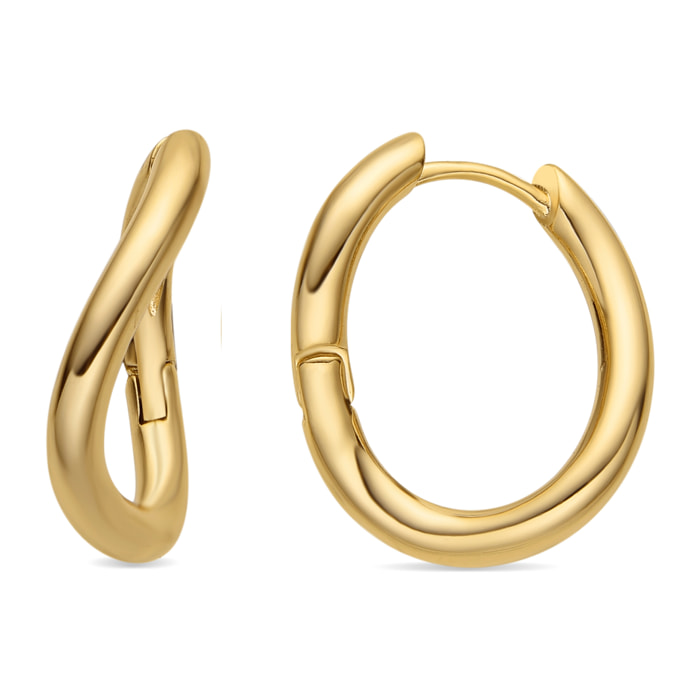 Pendientes de 19mm de diámetro acabado oro 18k