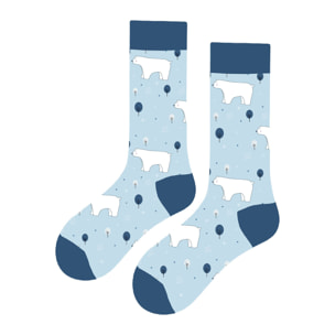 Calcetines Altos Divertidos Unisex con Dibujos de Osos polares, Talla única 27-35