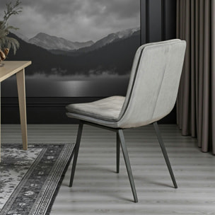 Chaise en velours gris (lot de 2) OKA