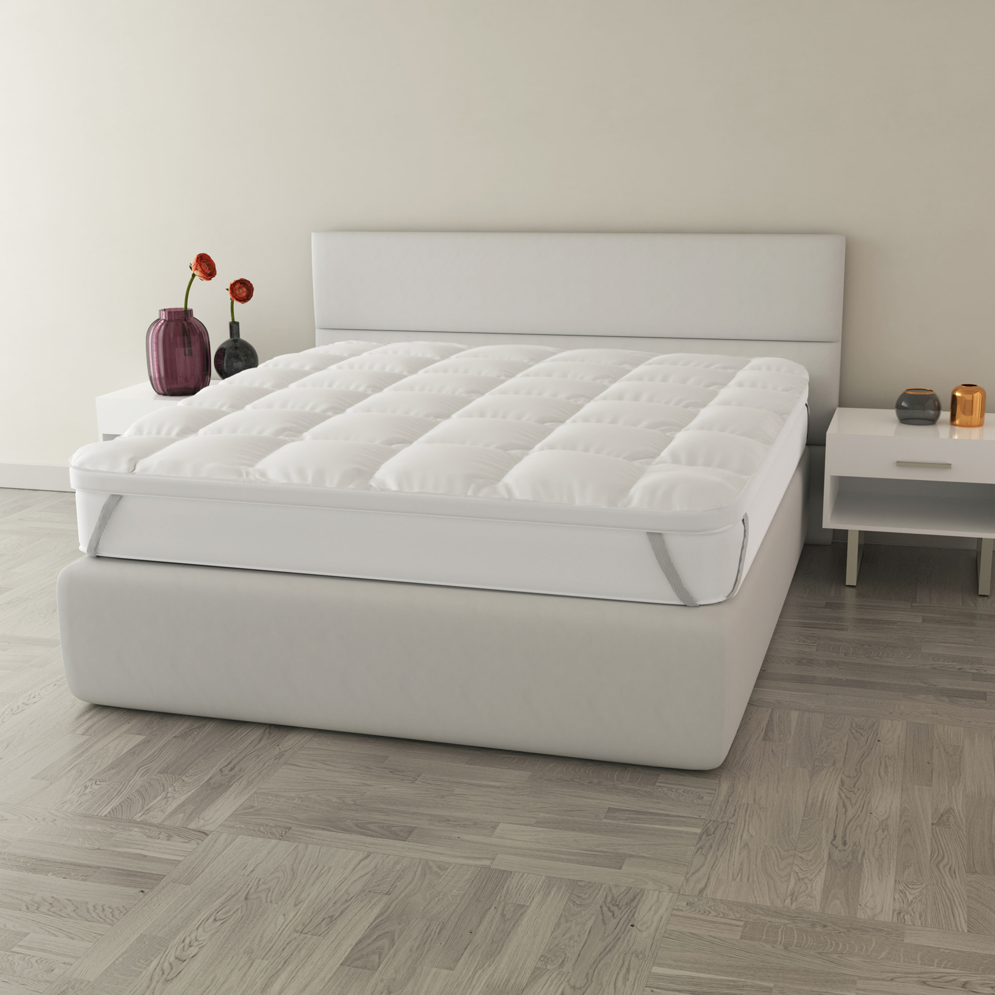TOPPER ONE TRAPUNTATO CON ELASTICI