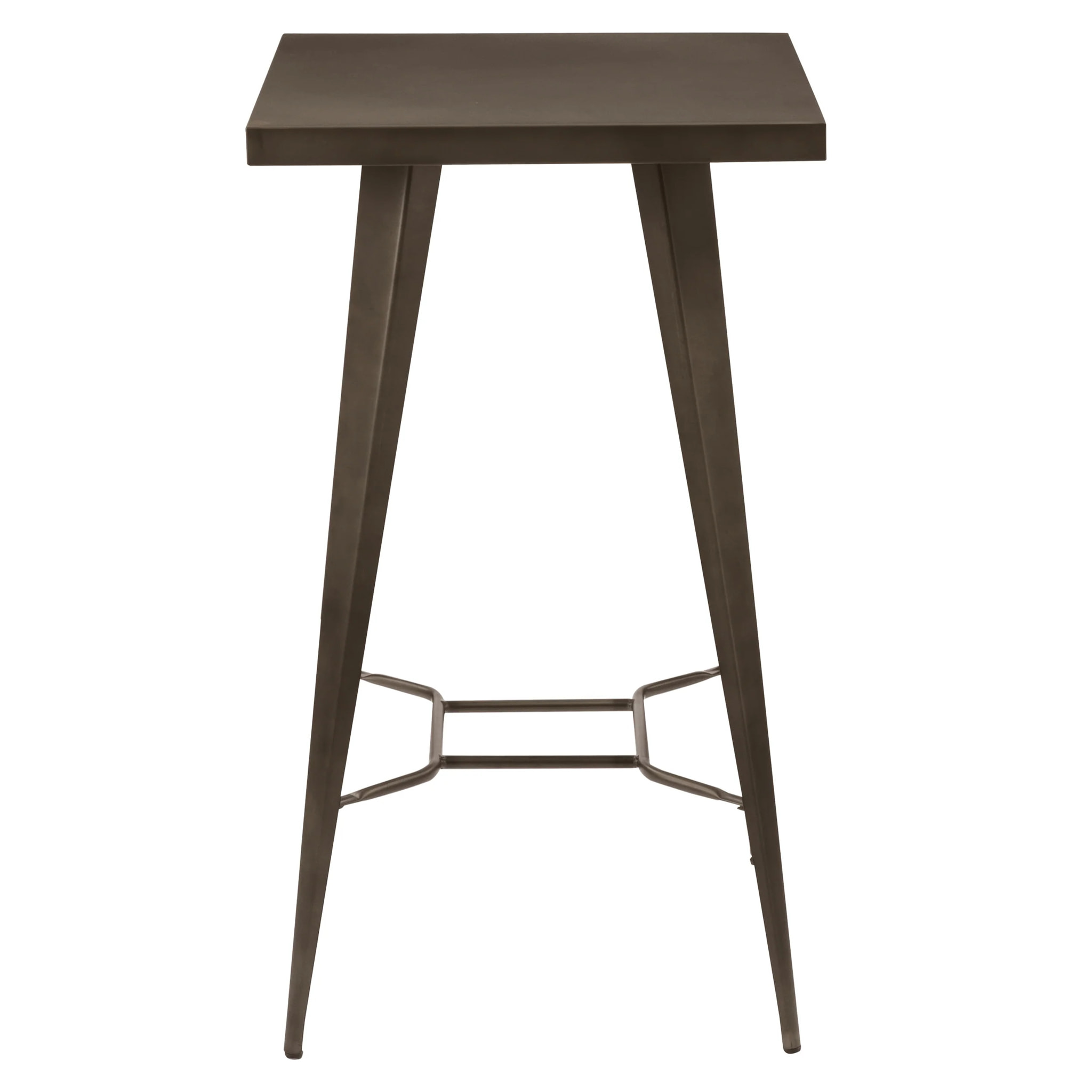 Table de bar carrée 2 personnes en métal gris métallisé 60 cm - Indus