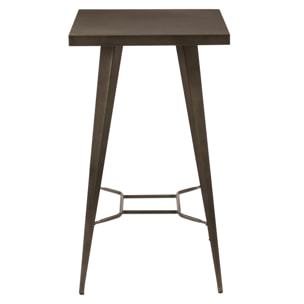 Table de bar carrée 2 personnes en métal gris métallisé 60 cm - Indus