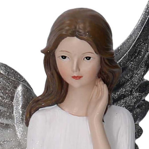 Angelo in resina bianco cm14x13h20