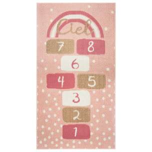 Tapis enfant "Marelle" rose 80x150cm