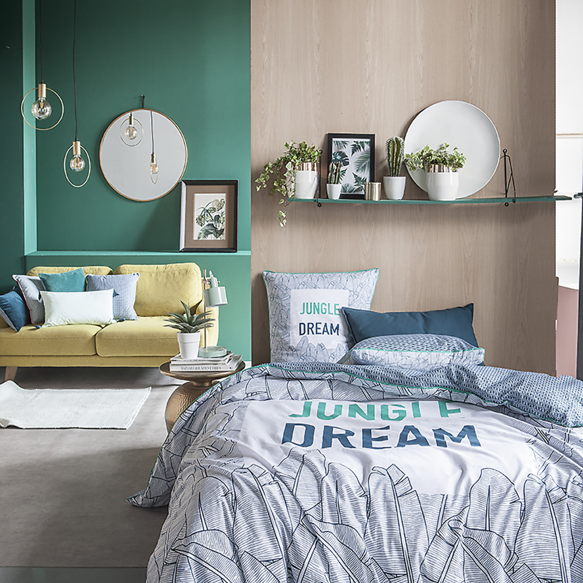 Parure Housse De Couette 100% coton 3pcs Jungle Dream