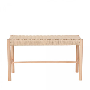 Abano - Banc en bois et corde tressée L80cm : Couleur - Naturel