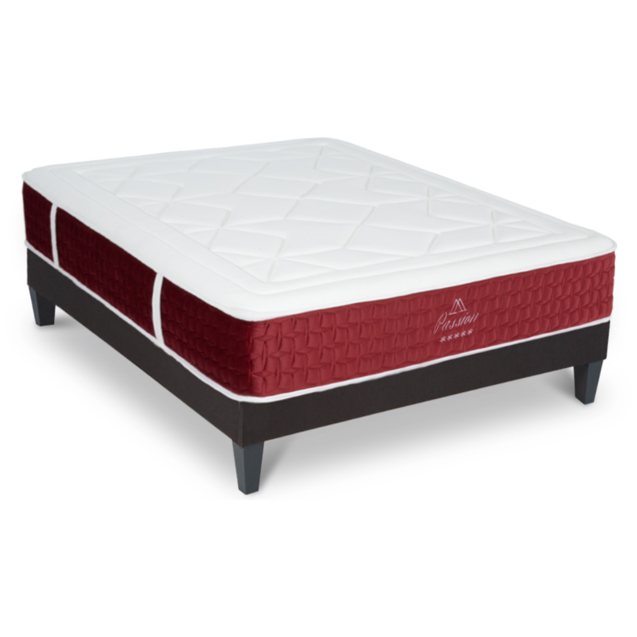 Ensemble Matelas Passion mémoire de forme - 32 cm mémoire de formeavec Sommier Tissus Gris
