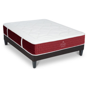 Ensemble Matelas Passion mémoire de forme - 32 cm mémoire de formeavec Sommier Tissus Gris